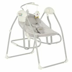 New π Dream On Me Sway 2-in-1 Infant Cradling Musical Swing And Rocker In White Grey White/grey β