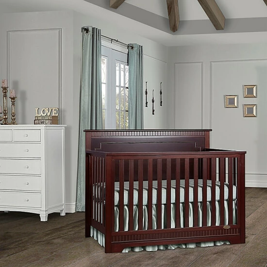 Best Pirce ✔️ Dream On Me Morgan 5-in-1 Convertible Crib In Cherry White ✔️ - Image 7
